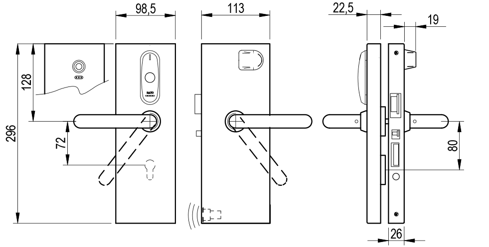 SALTO xs4 glass-door 電子鎖 門禁鎖