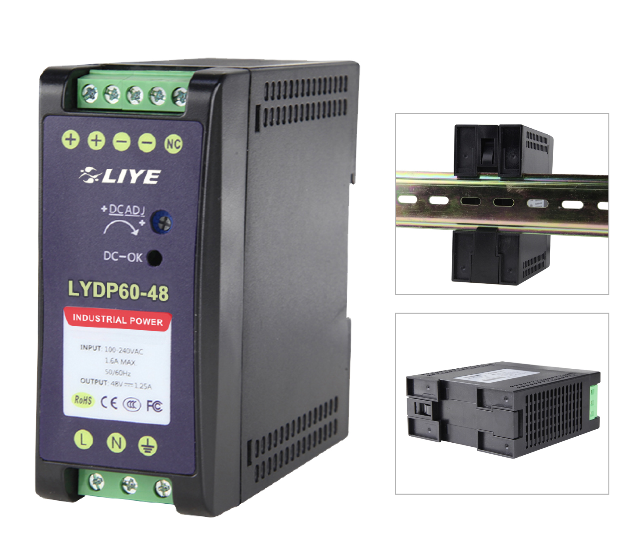 秝業 LYDP60-48 60W軌道式(DIN Rail)電源供應器